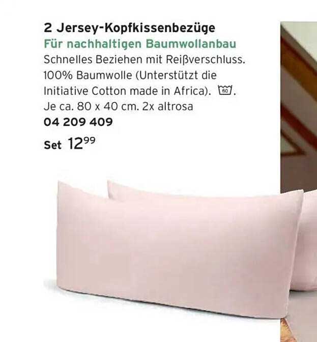 2 Jersey-Kopfkissenbezüge für nachhaltigen Baumwollanbau