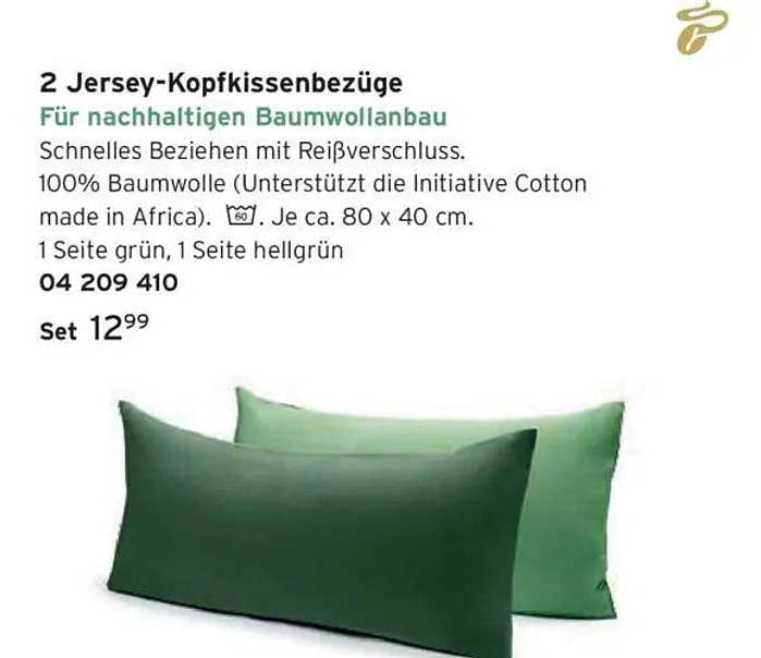 2 Jersey-Kopfkissenbezüge für nachhaltigen Baumwollanbau