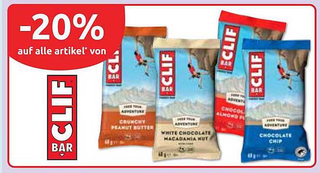 -20% auf alle Artikel von CLIF BAR