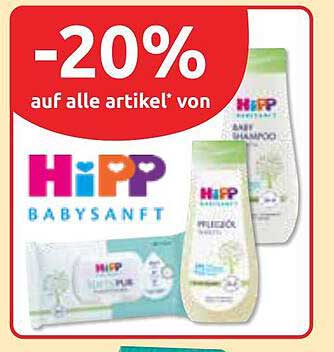 20% Rabatt auf alle Artikel von HiPP Babysanft