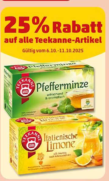 25% Rabatt auf alle Teekanne-Artikel