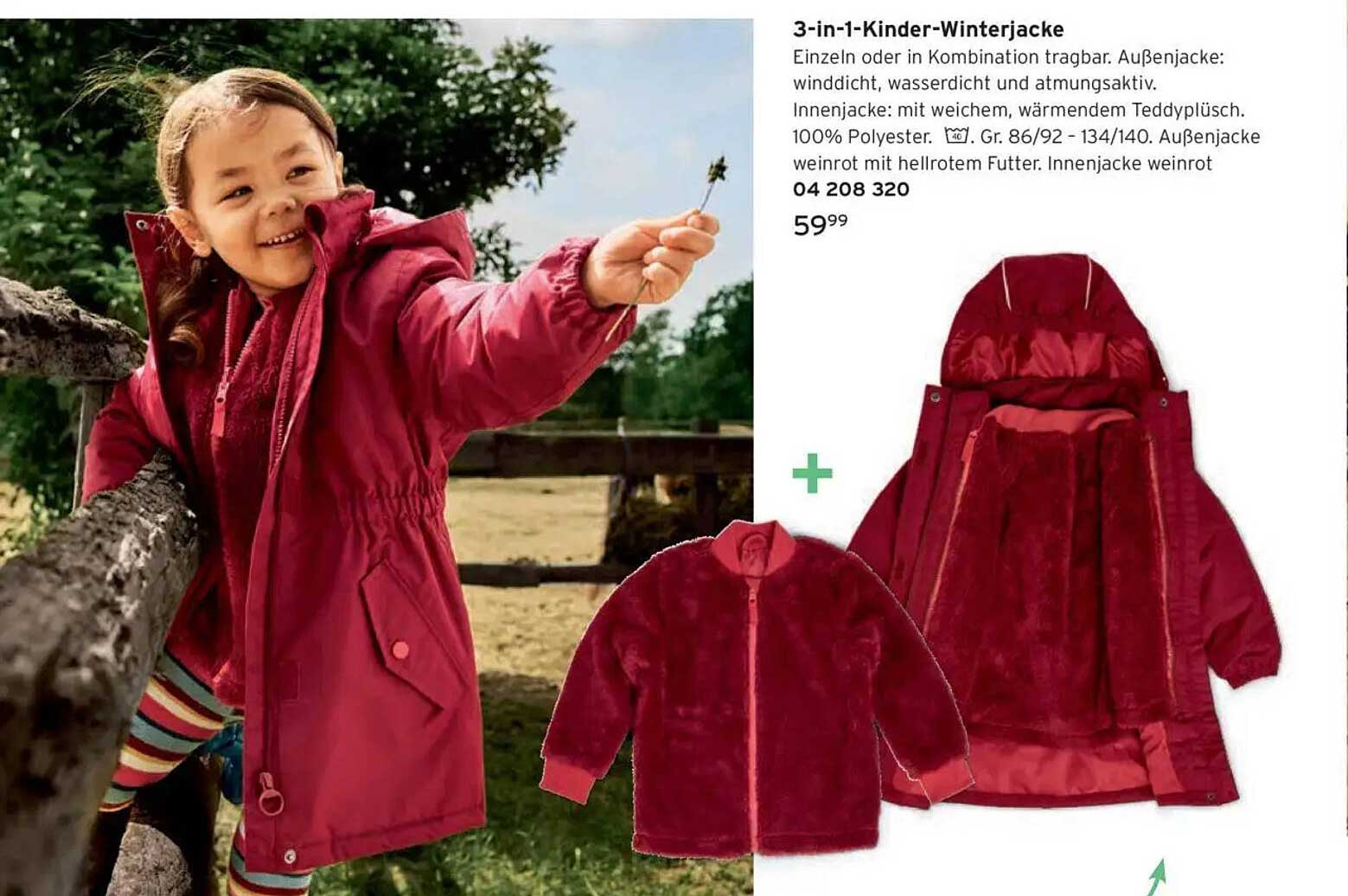 3-in-1-Kinder-Winterjacke
