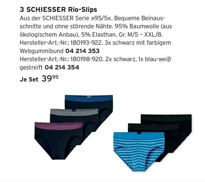 3 SCHIESSER Rio-Slips