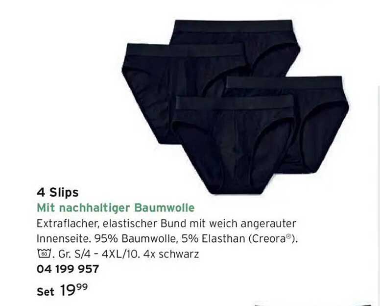 4 Slips mit nachhaltiger Baumwolle