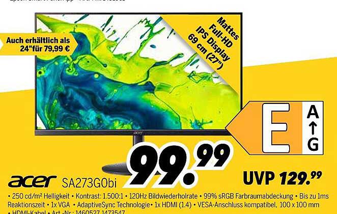 Acer SA273Gobi – 27 Zoll Full HD Monitor