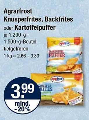 Agrarfrost Knusperfrites, Backfrites oder Kartoffelpuffer