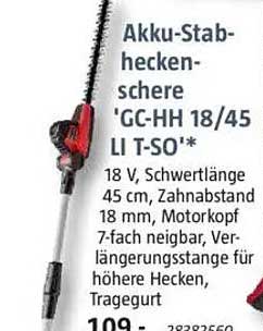 Akku-Stab-Heckenschere 'GC-HH 18/45 LI T-SO'*