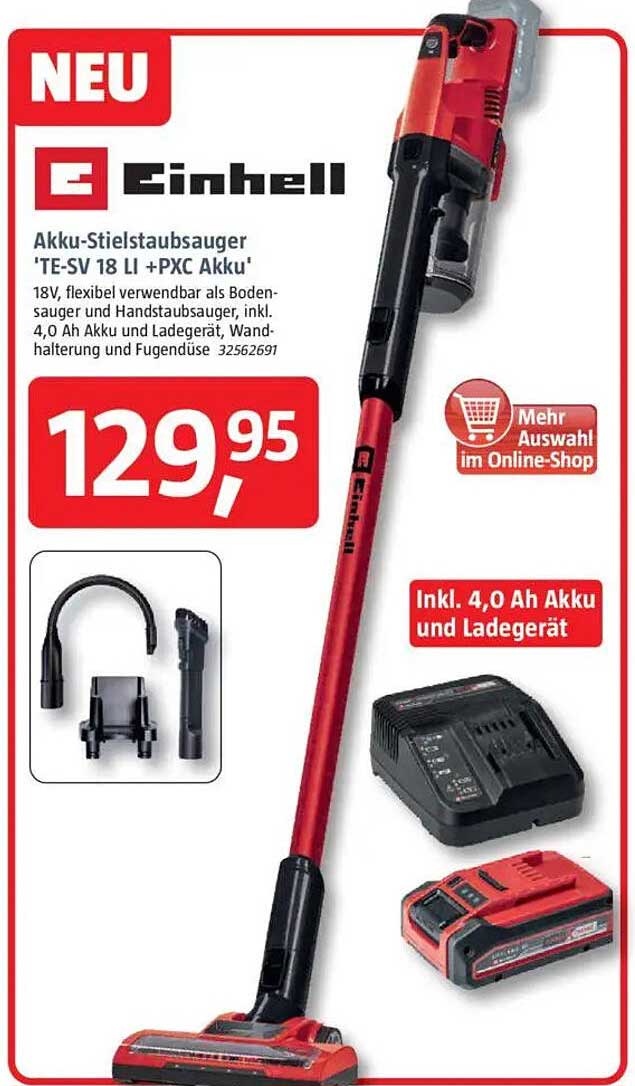 Akku-Stielstaubsauger 'TE-SV 18 LI + PXC Akku'