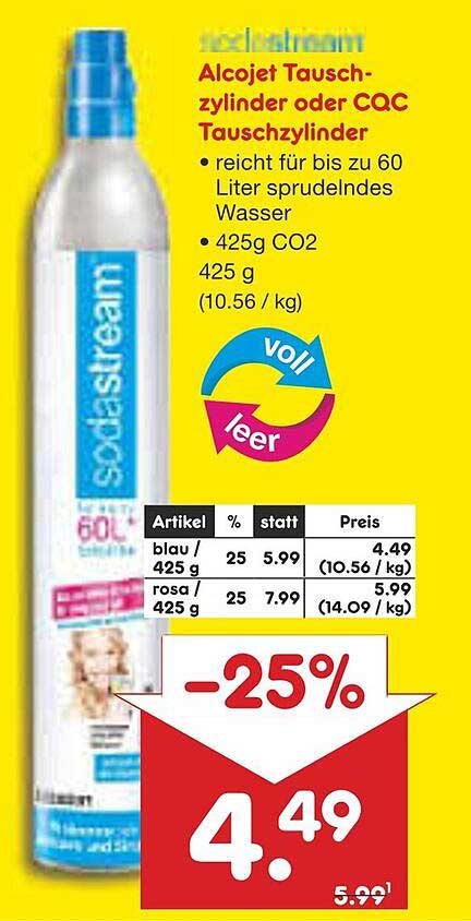 Alcojet Tauschzylinder oder CQC Tauschzylinder 425 g