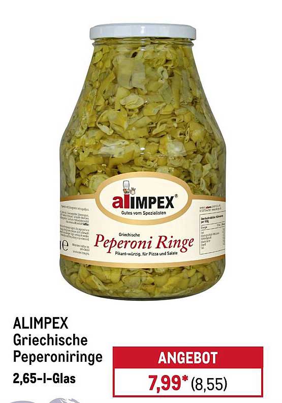 ALIMPEX Griechische Peperoniringe 2,65-l-Glas