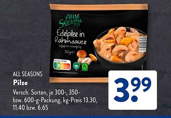 All Seasons Edelpilze in Rahmsoße 350 g