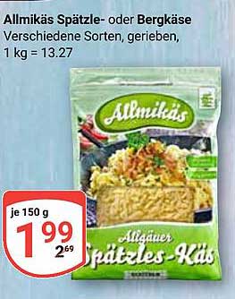 Allmikäs Spätzle- oder Bergkäse, 150 g