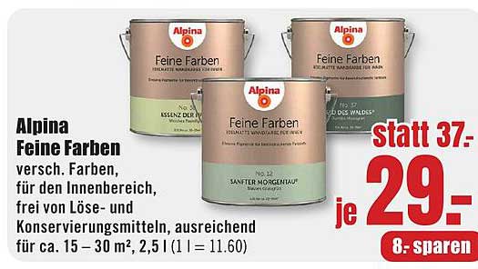 Alpina Feine Farben – verschiedene Farben für den Innenbereich