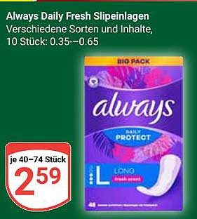 Always Daily Fresh Slipeinlagen