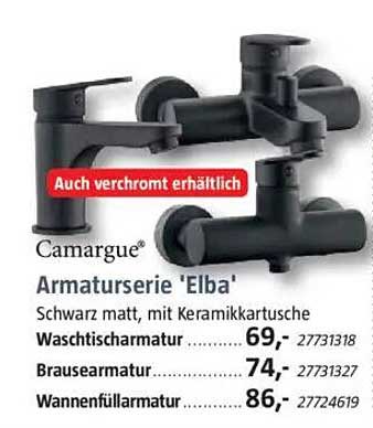 Armaturserie 'Elba' in Schwarz Matt