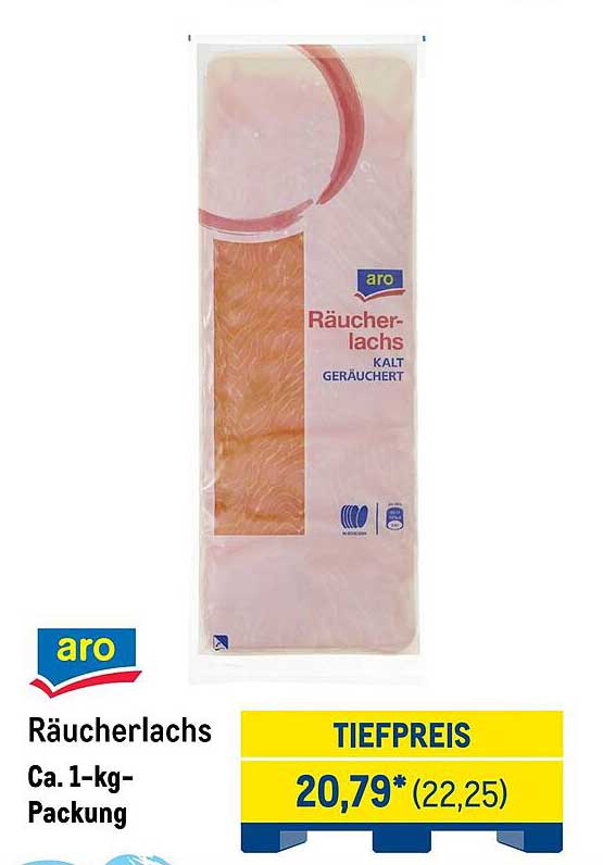 aro Räucherlachs, ca. 1-kg-Packung, kalt geräuchert