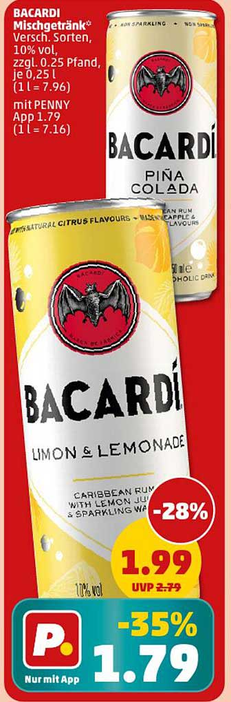 Bacardi Mischgetränk – Piña Colada und Limon & Lemonade