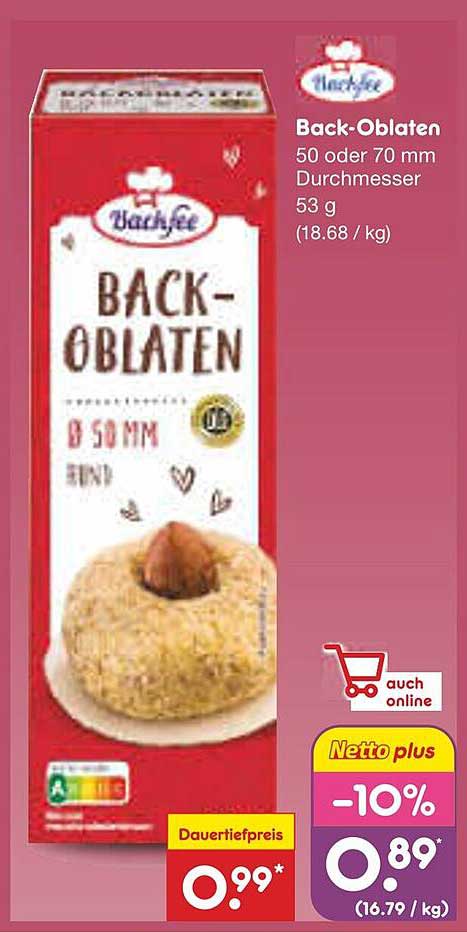 Back-Oblaten 50 oder 70 mm Durchmesser 53 g