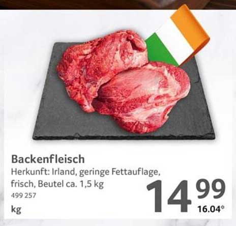 Backenfleisch, frisch, ca. 1,5 kg aus Irland