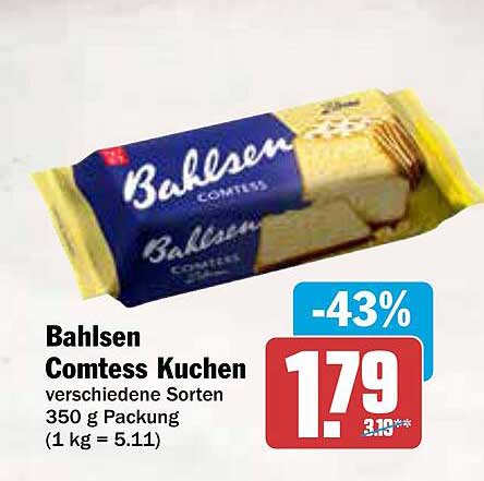 Bahlsen Comtess Kuchen verschiedene Sorten 350 g