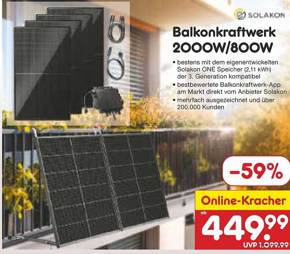 Balkonkraftwerk 2000W/800W