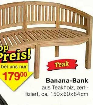 Banana-Bank aus Teakholz