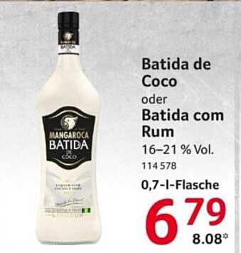 Batida de Coco oder Batida com Rum 0,7 l-Flasche