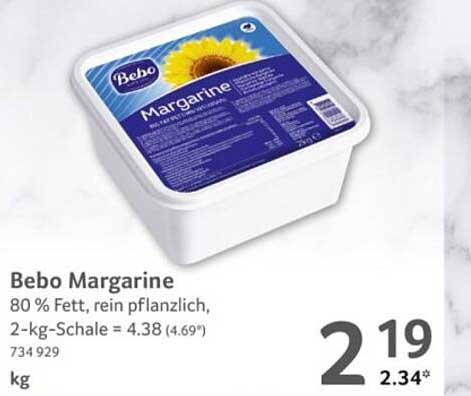 Bebo Margarine - 2 kg für nur 4,38 €