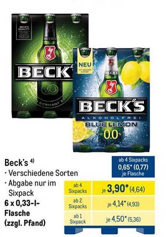 Beck's 6 x 0,33-I-Flasche (verschiedene Sorten)