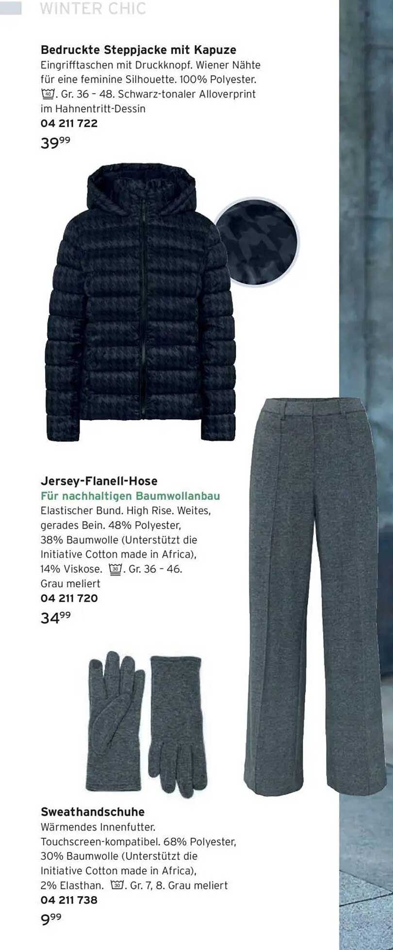 Bedruckte Steppjacke mit Kapuze