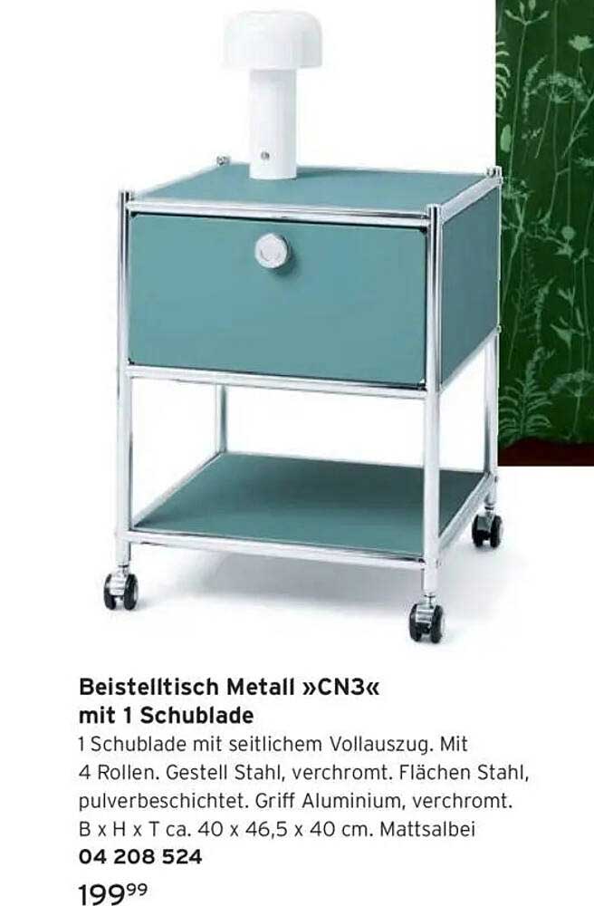 Beistelltisch Metall »CN3« mit 1 Schublade