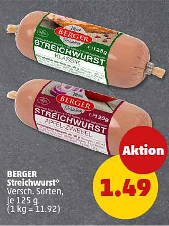 BERGER Streichwurst – Verschiedene Sorten, je 125 g