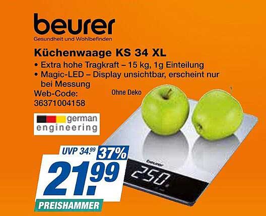 Beurer Küchenwaage KS 34 XL