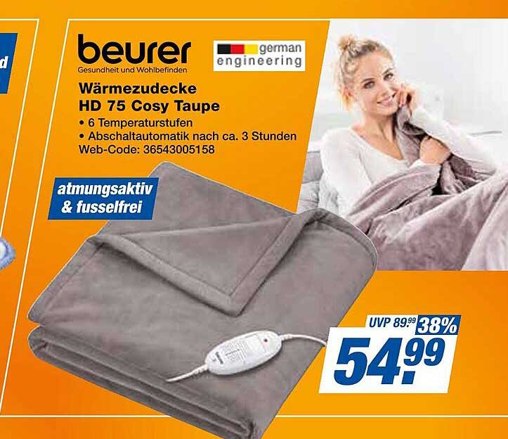 Beurer Wärmezudecke HD 75 Cosy Taupe