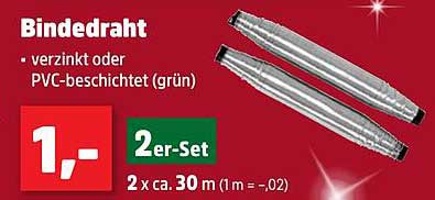 Bindedraht - verzinkt oder PVC-beschichtet (grün), 2er-Set