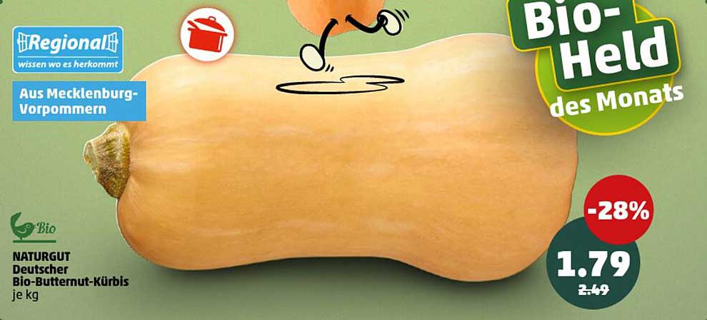 Bio-Butternut-Kürbis - Regional aus Mecklenburg-Vorpommern