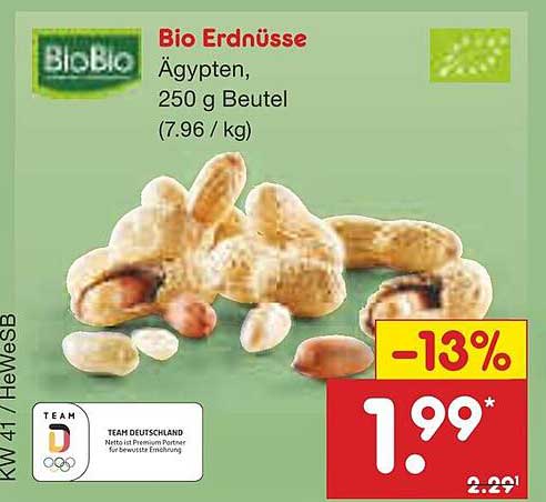 Bio Erdnüsse Ägypten, 250 g Beutel
