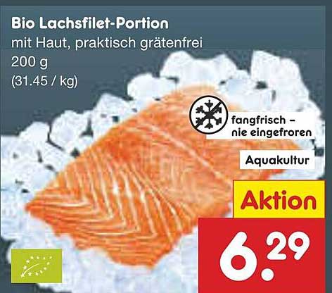 Bio Lachsfilet-Portion mit Haut, praktisch grätenfrei 200 g
