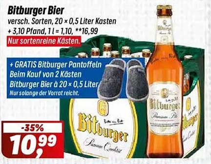 Bitburger Bier - 20 x 0,5 Liter Kasten