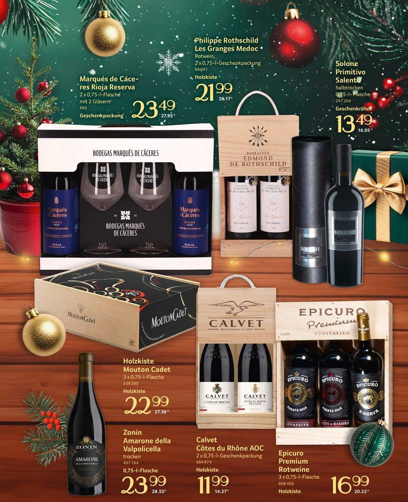 Bodegas Marqués de Cáceres Rioja Reserva 2 x 0,75 l Geschenkpackung mit Gläsern