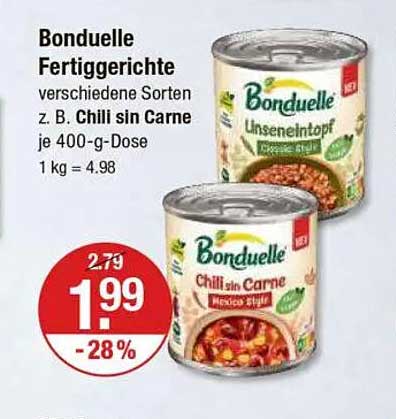 Bonduelle Fertiggerichte - Chili sin Carne (400-g-Dose)