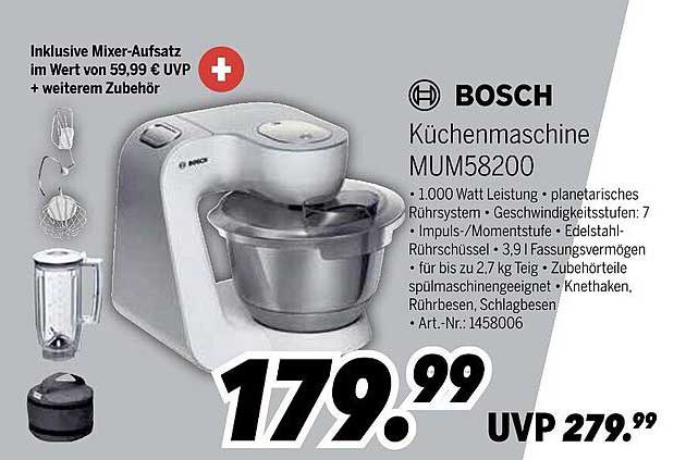 BOSCH Küchenmaschine MUM58200 inklusive Mixer-Aufsatz