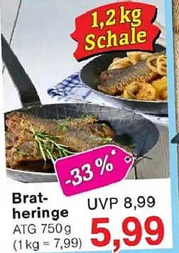 Bratheringe 750g in 1,2 kg Schale - jetzt stark reduziert!