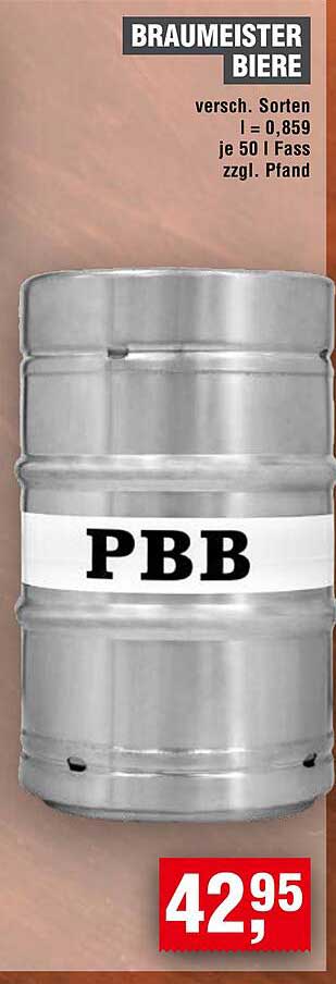 BRAUMEISTER BIERE - Verschiedene Sorten im 50 l Fass