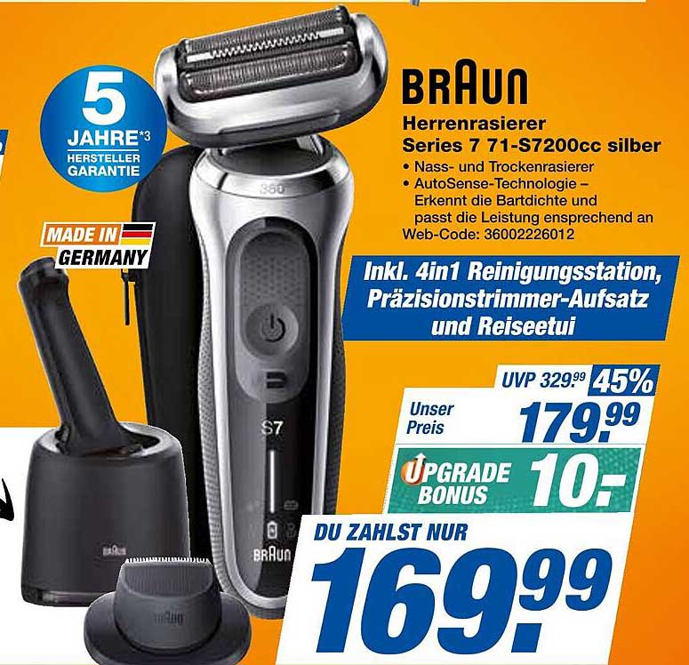 BRAUN Herrenrasierer Series 7 71-S7200cc silber