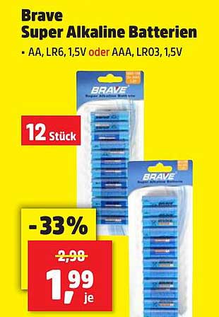 Brave Super Alkaline Batterien - 12 Stück