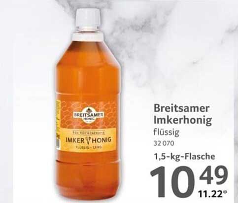 Breitsamer Imkerhonig flüssig 1,5 kg-Flasche