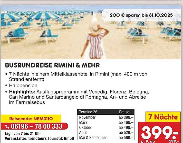 BUSRUNDREISE RIMINI & MEHR
