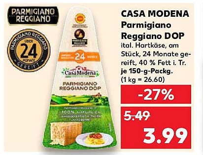 CASA MODENA Parmigiano Reggiano DOP 150 g