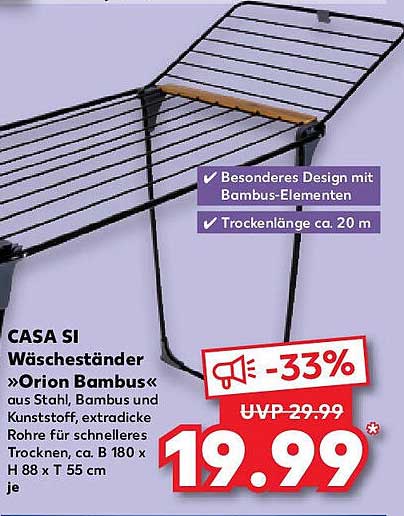 CASA SI Wäscheständer »Orion Bambus«